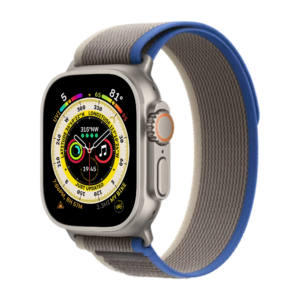 Apple Watch Ultra GPS+LTE 49 mm Titanium Case with Blue/Gray Trail Loop M/L (MQF33)