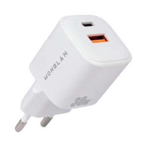 Зарядний пристрій 30W Monblan G1 Nano Series (Type-C + USB), White