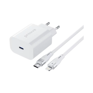 Зарядний пристрій 20W Proove Rapid (Type-C) + Кабель Type-C / Lightning, White